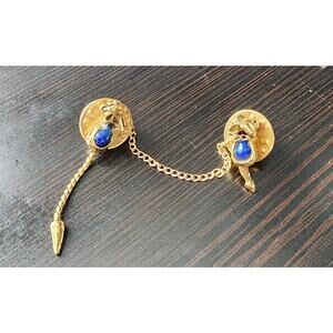 Rare Vintage Gold-Colored Mouse with Movable Tail Sweater Set Pins